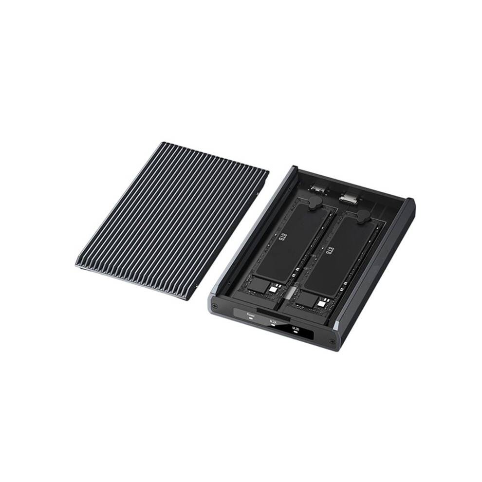 Dual Bay M.2 NVMe SSD Enclosure 10Gbps USB C External Hard Drive Dock Case 16TB Expansion Aluminum Enclosure
