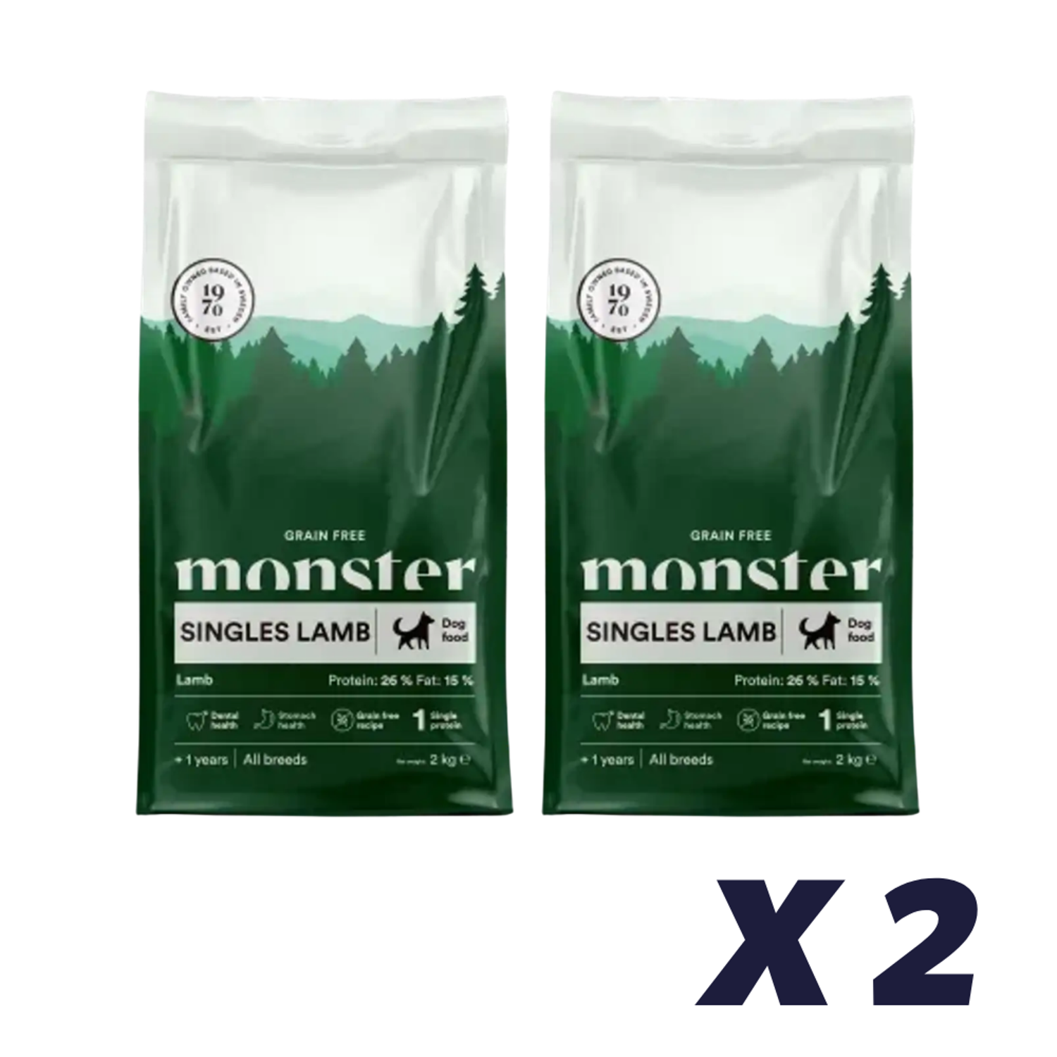 Monster Dog Kornfri Singles Lam Small Bites - 2 x 12 kg