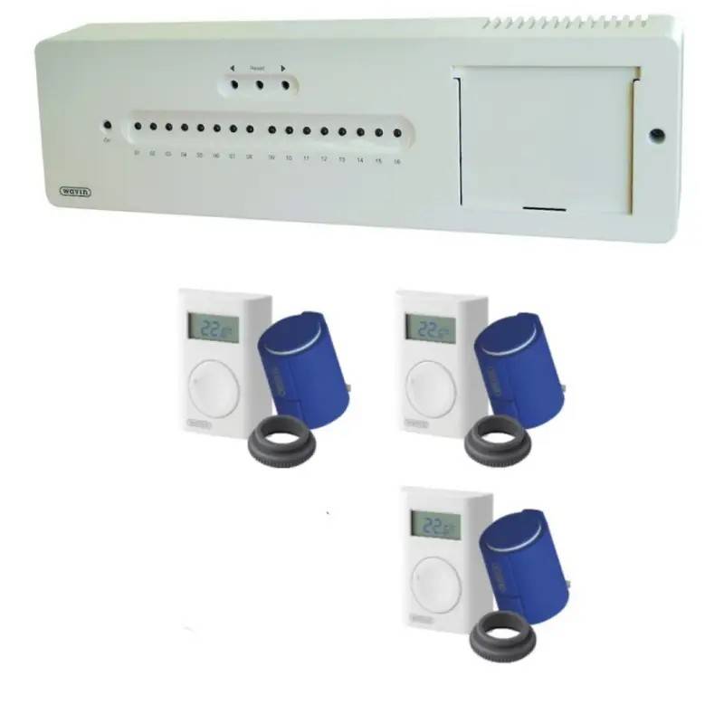 Wavin AHC 9000 trådløs gulvvarmestyring uden display - 3 kredse Ingen IR sensor