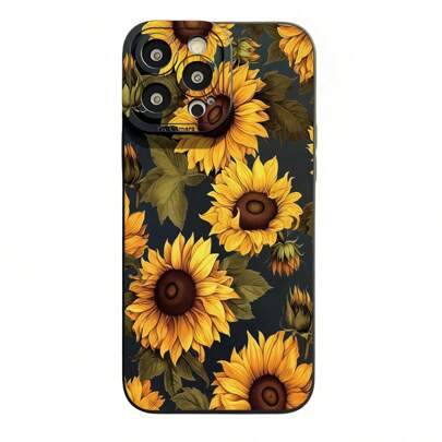 1 st stötsäkert telefonskal med solrosmönster, kompatibelt med Apple, /kompatibelt med Galaxy, kompatibelt med Infinix, kompatibelt med Redmi, kompati - Svart (Multi-size)