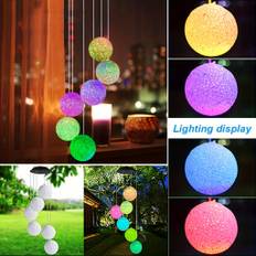 TEMU 1pc Solar Rice Wind Chime Lamp, Color-changing Led Outdoor Rice White Heart Chandelier, Decorative Lamp, Festival Atmosphere Lamp, Landscape Lamp For Villa Garden Courtyard