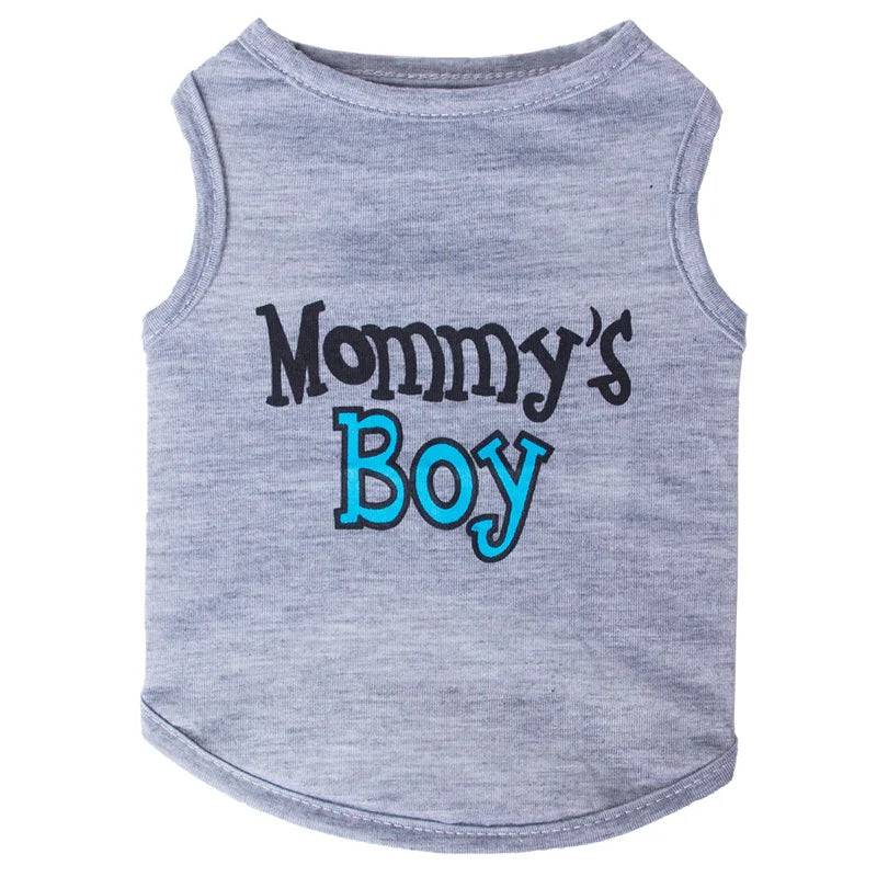 Letter Print Sleeveless Vest for Small Dogs - Grey Boy / S-advise 1.2-2.5kg / SPC (S-advise 1.2-2.5kg)