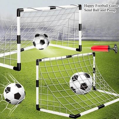 1 set bärbart popup-fotbollsmål med boll och luftpump, träningsutrustning för ungdomar, fotbollsmål, lätt att bära och snabbt att installera, tränings - Multifärgad (Multi-size)