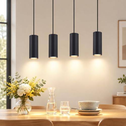 Glitzerlife Taklampa i svart vintagestil 4 ljusiga hängande lampa LED