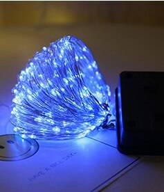 Solslinga fairy lights 12m 100 led / 5m 50 led vattentät utomhus krans solenergilampa jul för trädgårdsdekoration - Blå / 12m 100 lysdioder