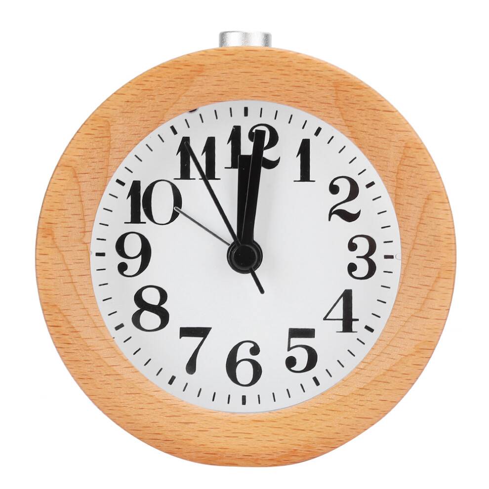 Snooze-knap Ikke-tikkende Lydløst vækkeur Batteridrevet Træ Analog Natlys Funktion Moderne Design Twist Bærbart Design Klassisk Design