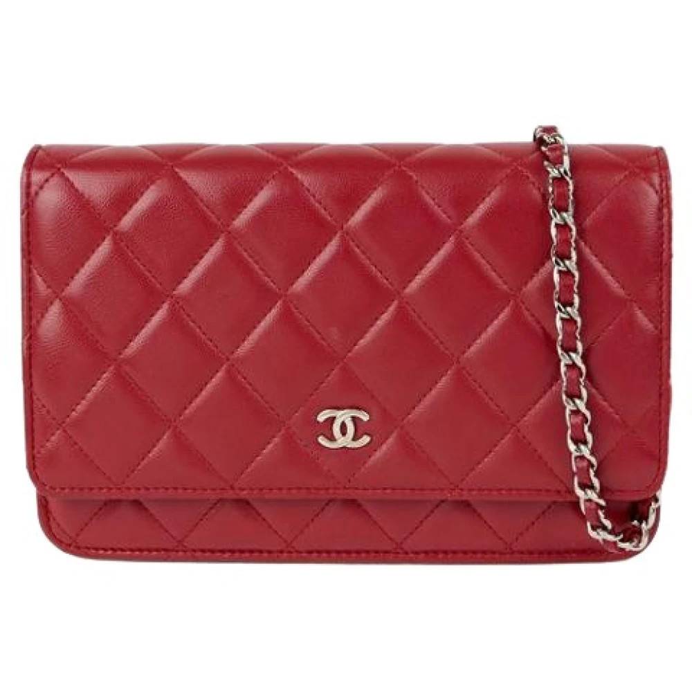 Chanel Vintage Pre-owned Classic WOC Skuldertaske Crossbody Taske - Vintage - Dame - Rød - ONE SIZE - Uld