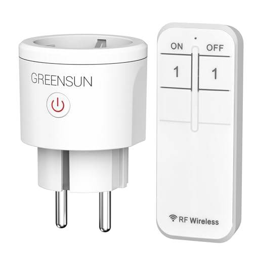 GreenSun Funksteckdosen mit Fernbedienung Steckdose - Steckdose mit Fernbedienung Ferngesteuerte Stecker Funksteckdosen Einfach Smart Home Ferngesteuerte Stecker RF Wireless Remote 30M