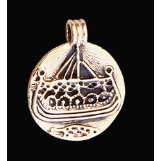 Halsband med vikingaskepp i brons., JB2137