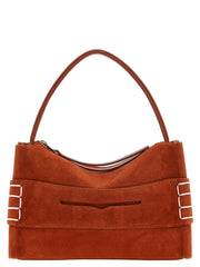 J.w.anderson Loafer Suede Top Handle Bag — Rust