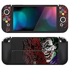 PlayVital Skyddsfodral för Nintendo Switch OLED,TPU-Fodral för Switch OLED,ZealProtect Protective Case Joycon Grip Cover för Switch OLED med Tumgreppsskydd&ABXY Knappar-Clown Hahaha