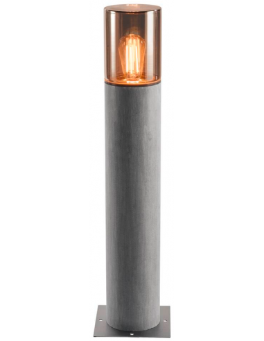 LISENNE Udendørs bedlampe i basalt og glas H70 cm 1 x E27 LED - Basaltgrå/Rav