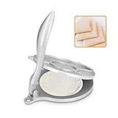 Aluminium Tortilla Press, Tortilla Press 7,7 Tum, Rostsäker Aluminiumlegering Silver Heavy Duty Quesadilla Maker för Mjöltortilla, Tawa eller Dosa