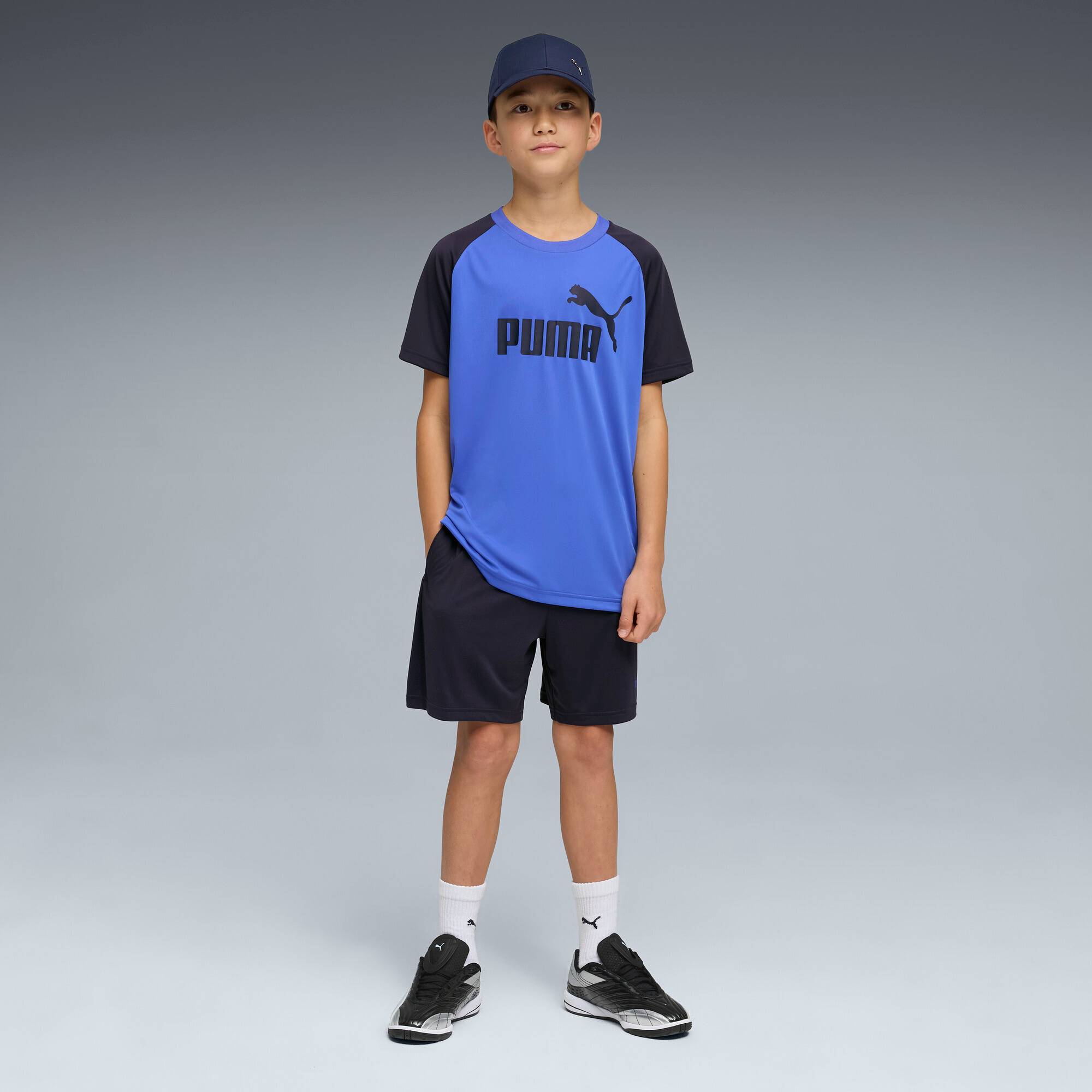 PUMA Essentials No. 1 Logo Poly Tee and Shorts Set Youth, Clothing, New Navy, 15-16Y