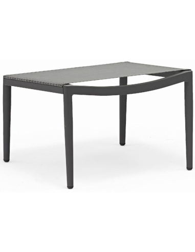 Polo Lounge puf i aluminium og Batyline 52 x 46 cm - Antracit/Mørkegrå