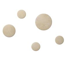 Klädhängare Dots Wood 5-pack