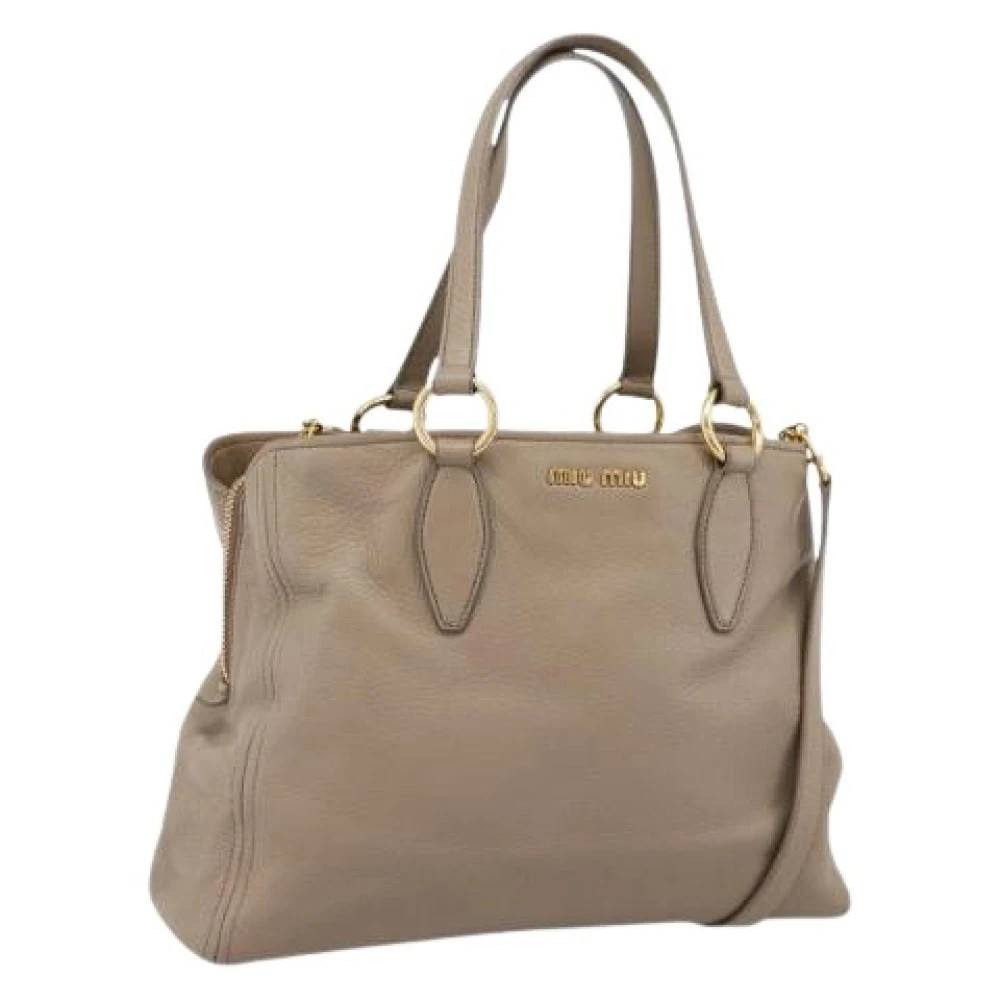 Miu Miu Pre-owned Pre-owned Tote Bag - Vintage - Dame - Grå - ONE SIZE - Uld