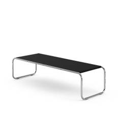 Knoll - Laccio low table, Rectangular, skiva i Vit laminat - Sofaborde - Marcel Breuer - Hvid - Metal/Træ