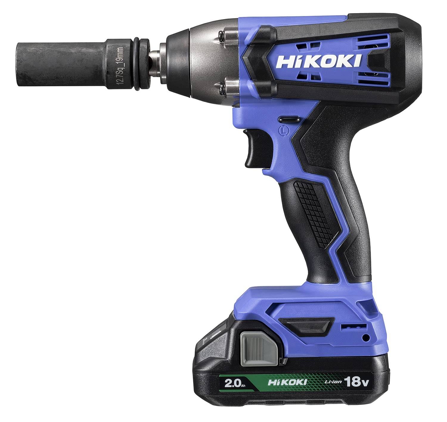 HiKOKI 18V Cordless Impact Wrench Maximum Torque Storage Battery x 1 Charger with Case 162N m 2.0Ah FWR18DF(BG) blå