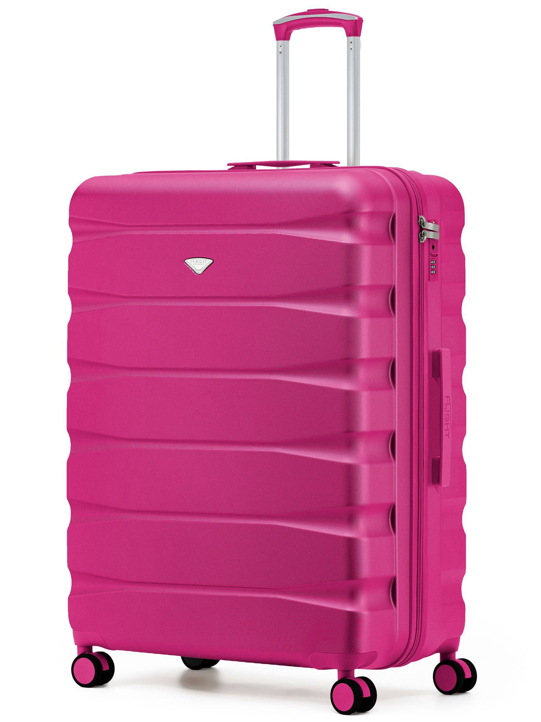 Flight Knight Flight Knight Bright Pink 8 Wheel ABS Hard Case Hold Suitcase