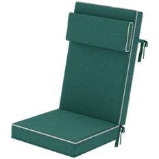 Sittdyna 120 x 47 x 9,5 cm vattenavvisande stolsdyna med knytband, nackstöd, UPF50+ utomhus sittdyna inomhus, sittdyna för hopfä