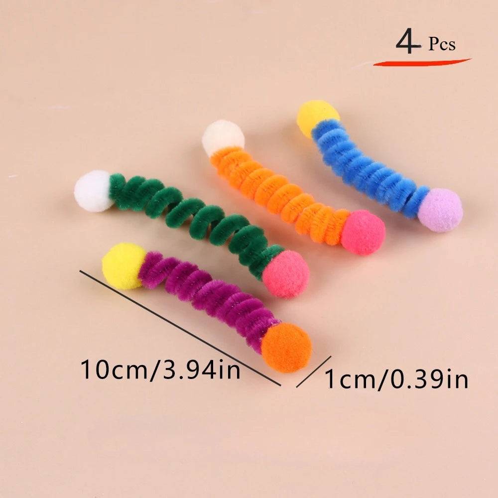 Woolen Strip Cat Teaser Toy - 4 Pcs