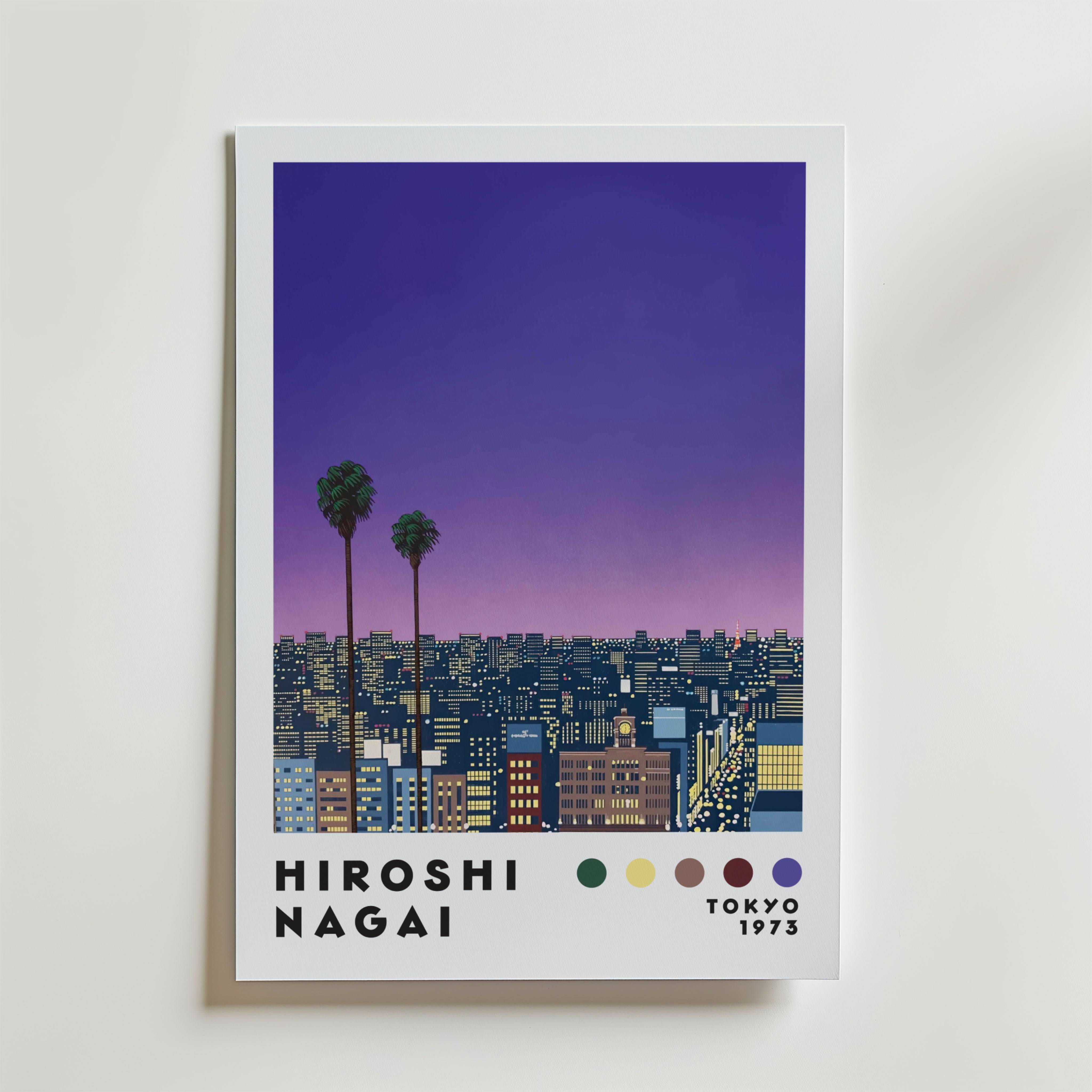 Hiroshi Nagai Bridge Drive Poster - Fine Art Poster 100x140 cm Med passepartout