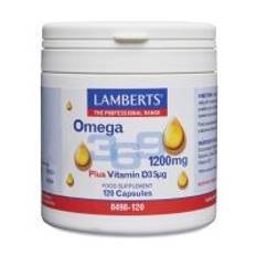 Omega 3-6-9 Fiskolja med gurkört & olivolja + Vitamin D - 1200mg (120 kapslar)