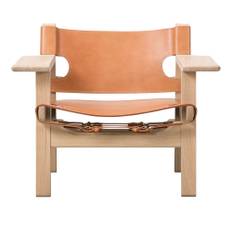 Fredericia Furniture - The Spanish Chair, Såpad ek, Natur läder - Lænestole - Børge Mogensen - Beige - Læder/Træ