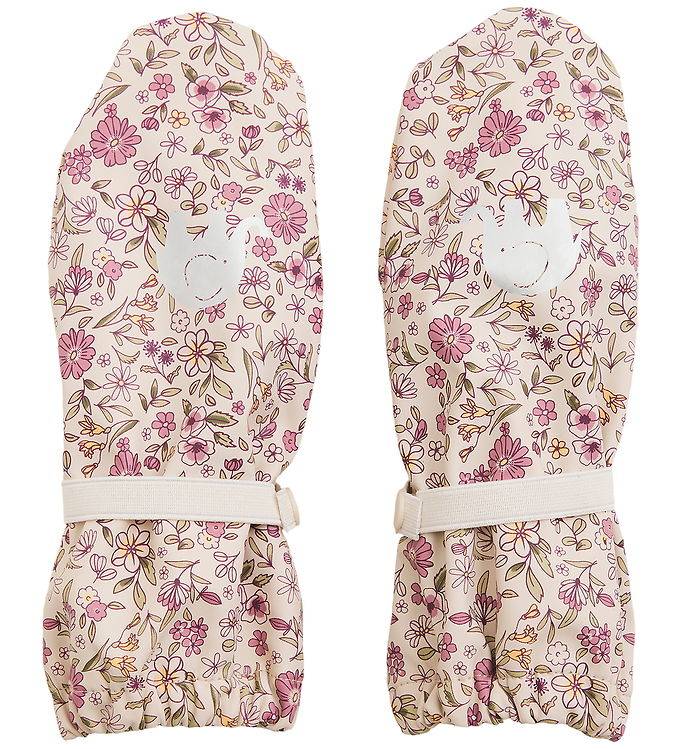 CeLaVi Luffer - PU - Misty Rose m. Blomster - CeLaVi - 4-6 år (104-116) - Vanter/Luffer