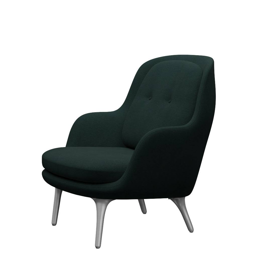 Fri Lænestol m. stel i aluminium fra Fritz Hansen Christianshavn - 1161 Dark Green - Jacobsen Plus