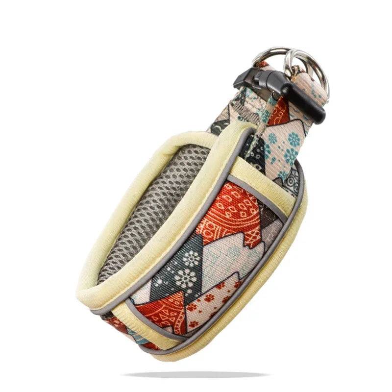 Reflective Breathable Mesh Dog Collar with Double D-Ring – All Sizes - Coffee / M-30-48cm