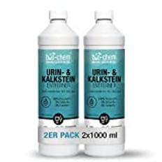 bio-chem Urin- och kalk borttagningsgel 2x 1000 ml koncentrat inkl. vinklat munstycke, extra stark urin kalk borttagare, kalkborttagare/kalklösare, toalett rengörare, avloppsrengörare, rörrengörare