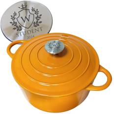 Gjutjärnsgryta med personlig gravyr - Sköld, NARANJA (GT-08)