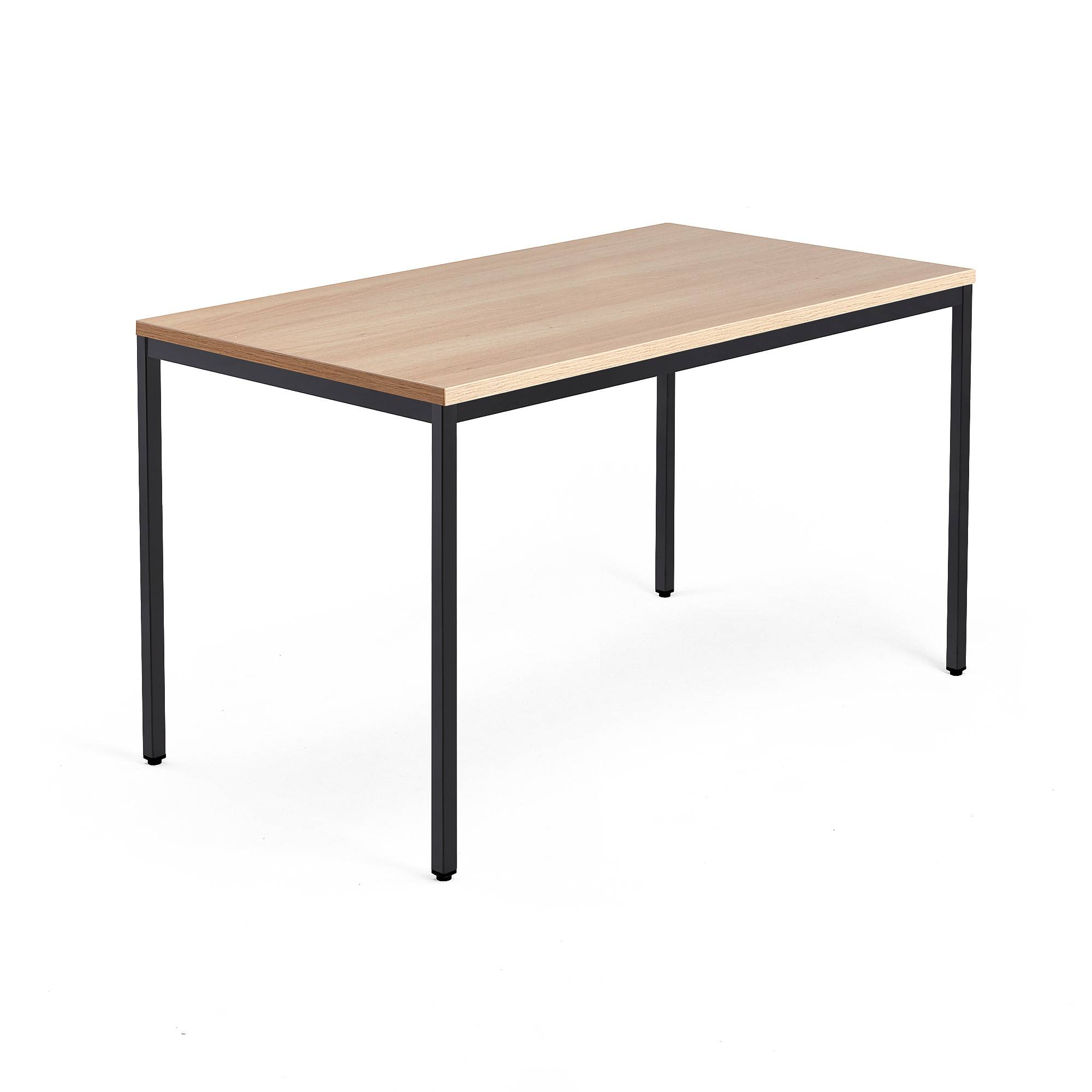 Skrivbord QBUS, 4-bensstativ, 1400x800 mm, svart, ek