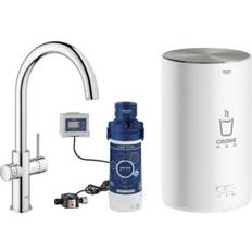 Spültischmischer Grohe Red Dou, C-Auslauf chrom mit Boiler M und Filter S-Size Starter Set