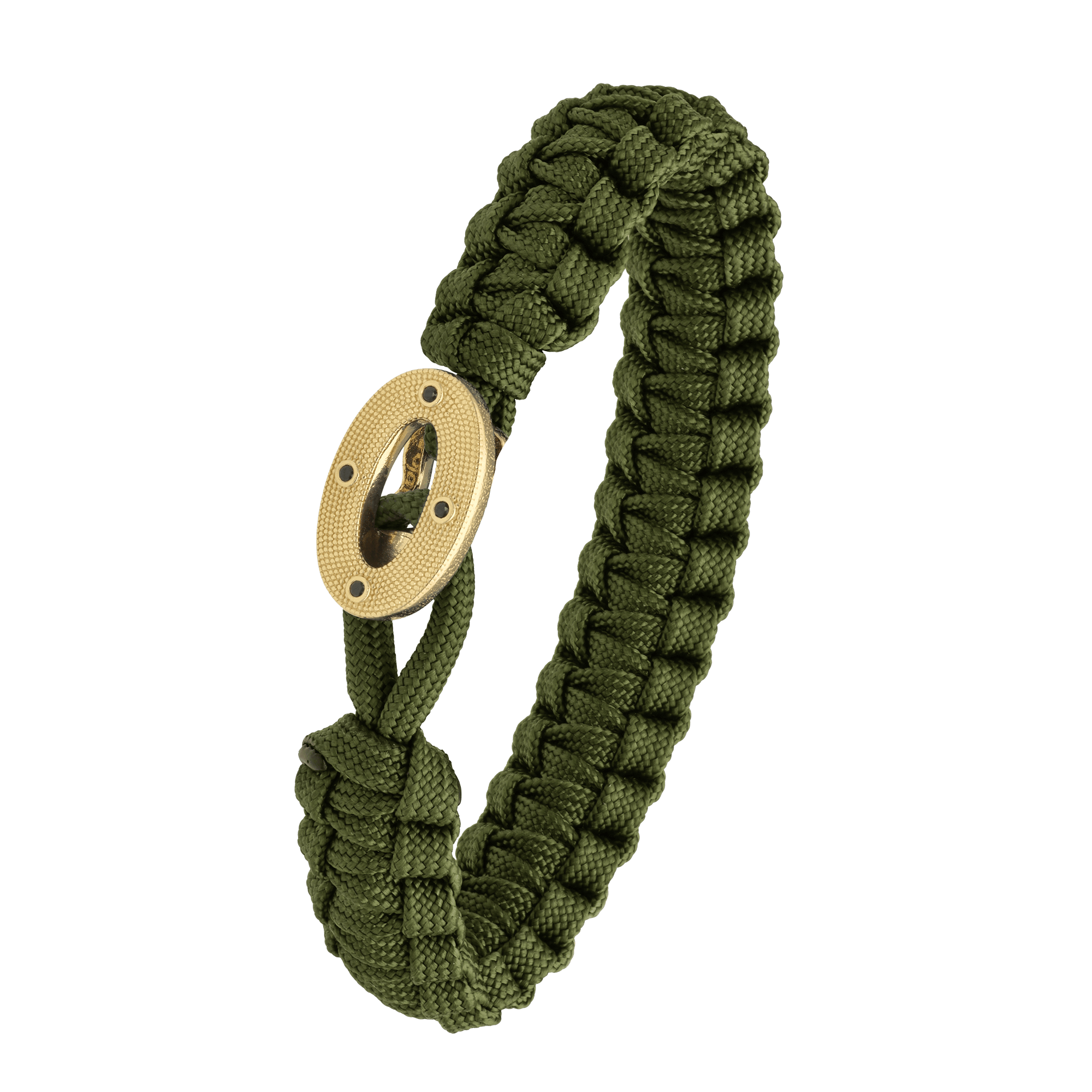FSTS Bracelet Green with Gold Plated Sterling Silver Maritime Lock - Grön, Guldfärg (220 mm)