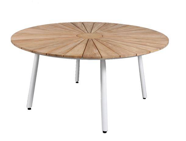 DaneLine Eva Havebord Ø150 cm - Teak - Hvid.