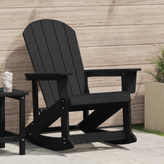 vidaXL Adirondack-gungstol Svart 73.5x92x90 cm HDPE
