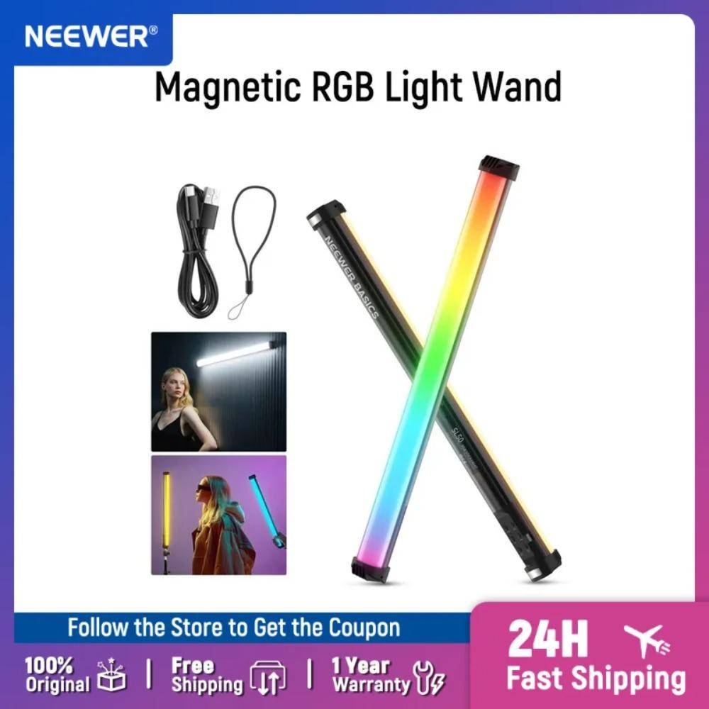 NEEWER Basics 21  Magnetisk RGB Ljusstav LED Handhållen Videorör Ljusstav med för Studiofotografering Streaming