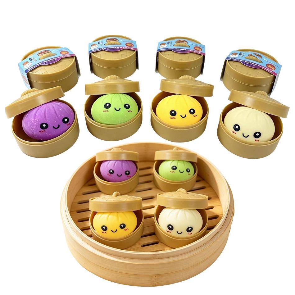 Steamer Dumpling Squishy; Rainbow-Colored Xiaolongbao Stress Relief Toy; Surprise Blind Box Adult Student Venting Gift