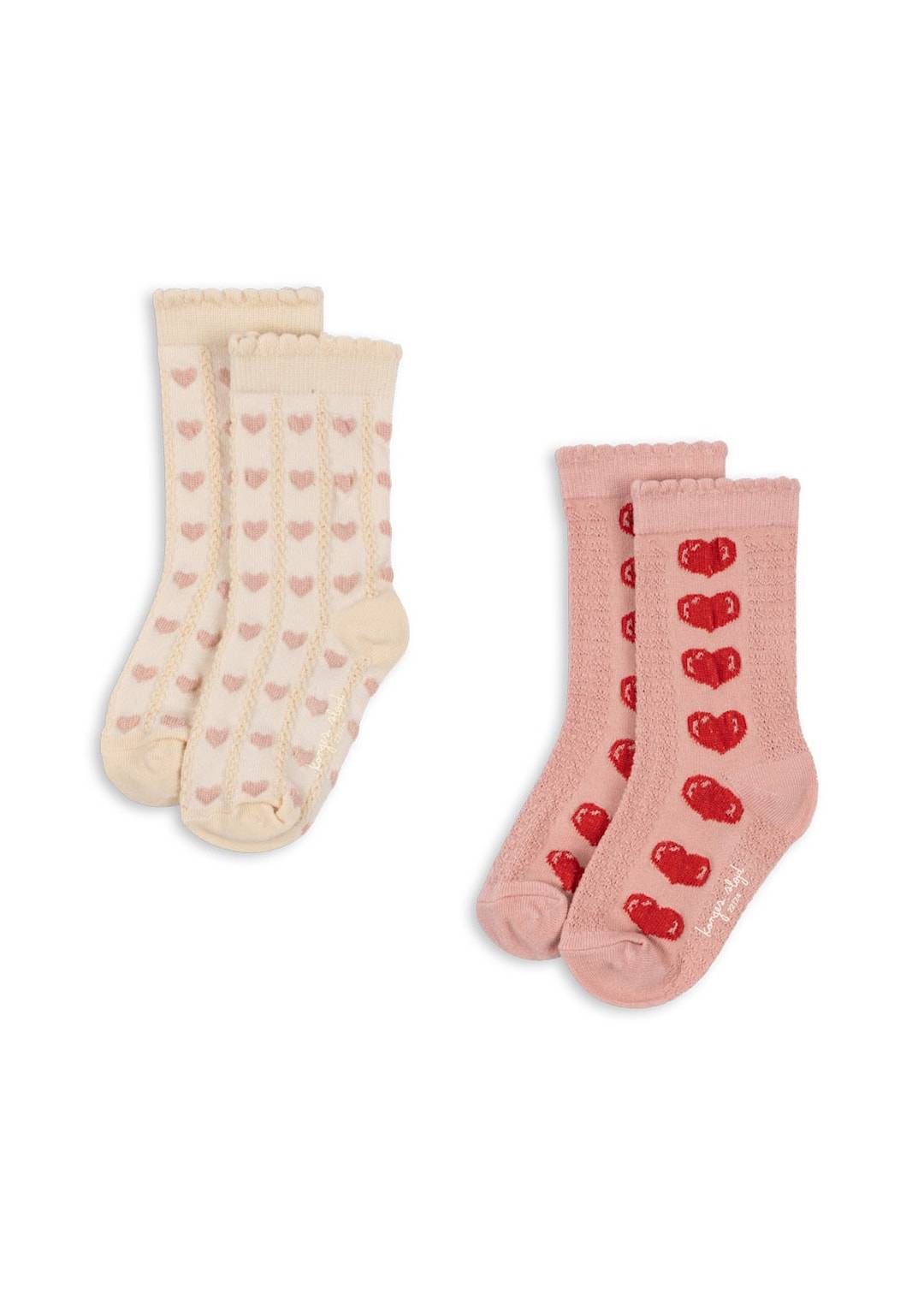 Konges Sløjd 2-pack Jaquard-strumpor Heart Mix Heart Mix-29-32 Rosa 29-32 EU Flickor