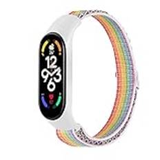 HchenH Elastisk reservrem Kompatibel med Xiaomi Mi Band 7/6/5/4 Armband, Lämplig för kvinnor och män, Nylonrem för Xiaomi Mi Band 7/6/5/4, Sju färger, Mi Band 7 Mi Band 6 Mi Band 5 Mi Band 4 Mi Band 3