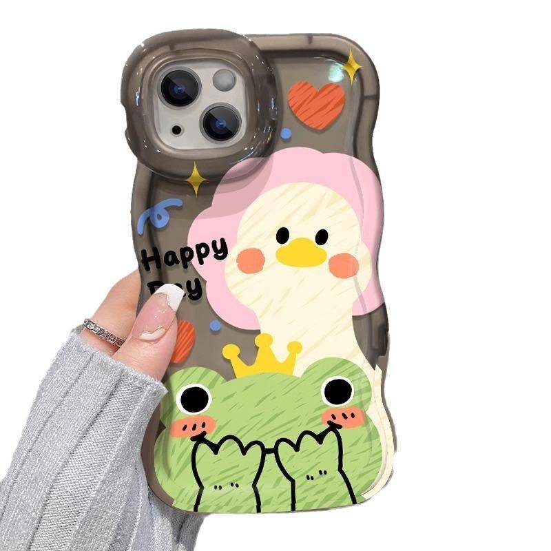 Graffiti Frog Duck Applicable To Apple 12 Mobile Case 15/14plus Funny Anti-fall 13promax Double Stand X Redmi K40/K40 Pro