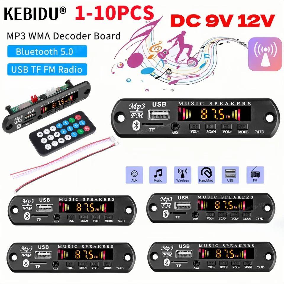 9V-12V Bluetooth 5.3 Bilkit Trådlös MP3-dekoderkort Ljud 12V WMA Bilmusikspelarmodul Förlustfritt Ljud USB AUX TF Radio