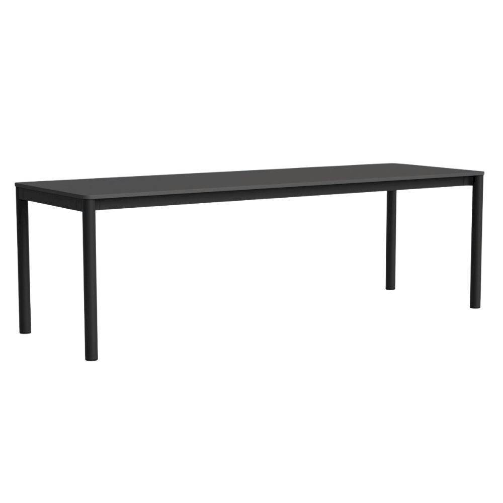 HAY Annex Table Flush (L240 cm) Spisebord Dark Grey Linoleum & Charcoal Aluminium