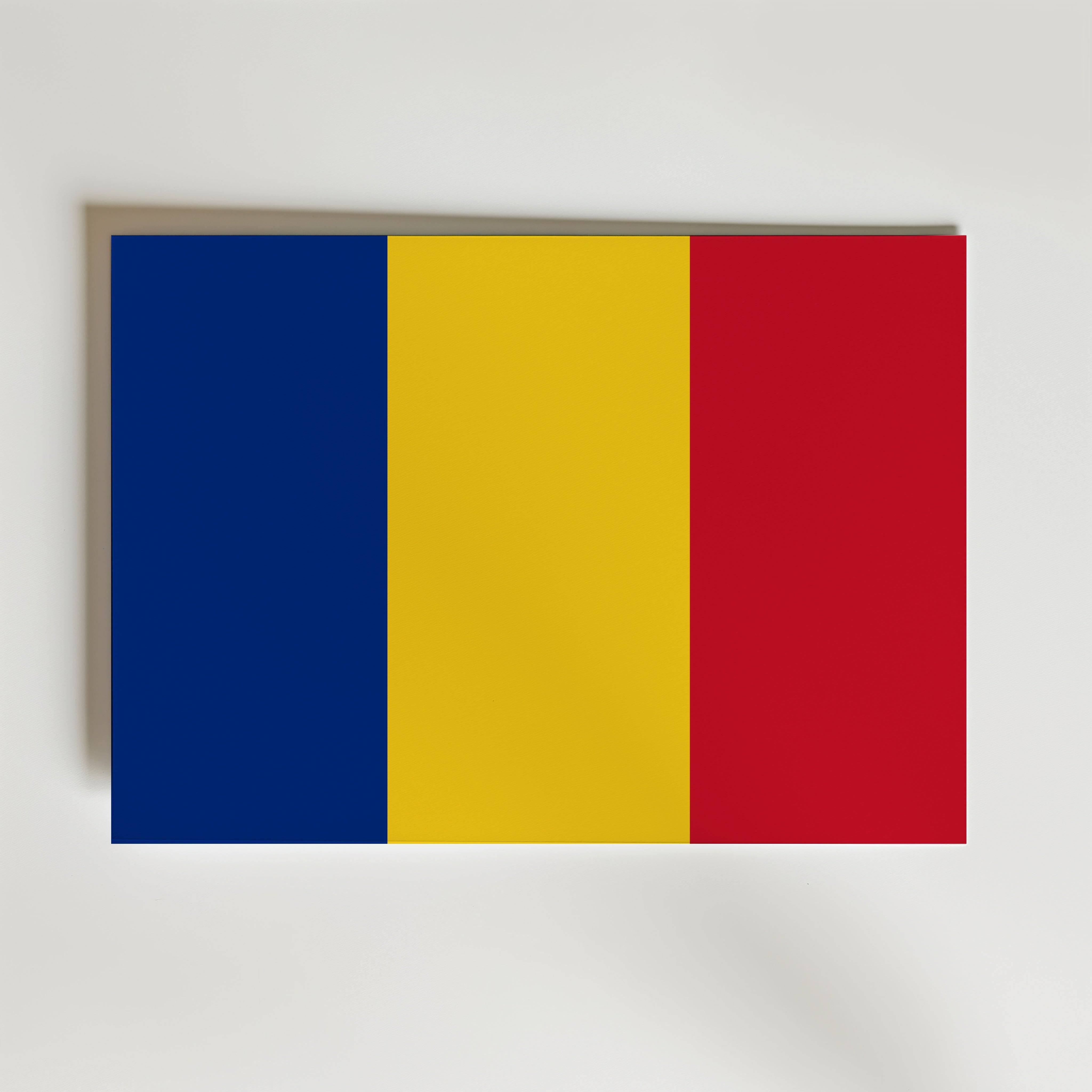 Romania National Flag Poster - Poster 70x50 cm