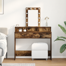 vidaXL Smyckebord med låda Brun 100 x 41 x 140 cm Konstruerat trä
