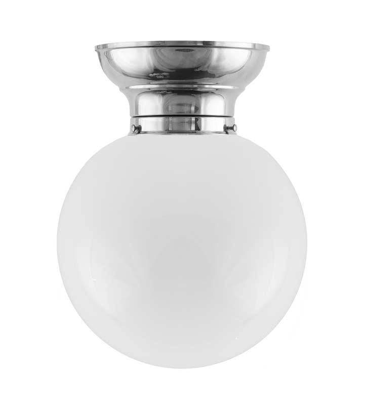Taklampa - Frödingplafond 100 nickel, stor klotskärm