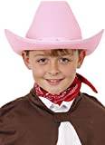 Barnens rosa nitad cowboyhatt – paket med 1 – rosa ko pojkhatt med silverstjärnknoppar – pojkar flickor sheriff cowgirl western maskeraddräkt tillbehör